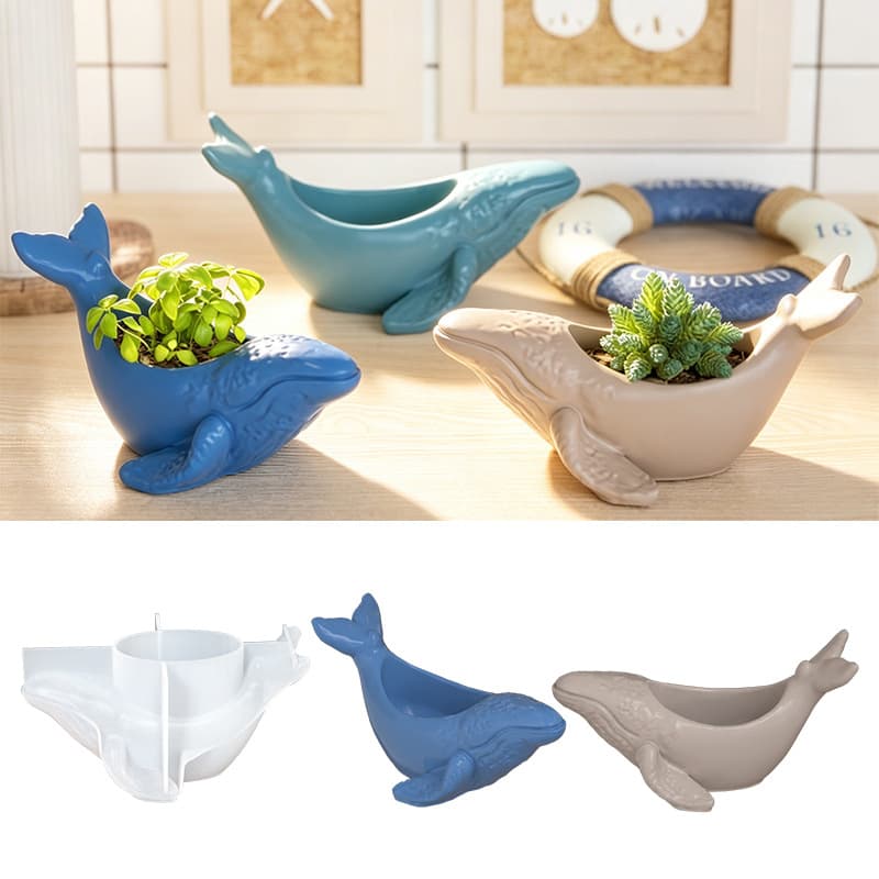 Ocean ins whale candlestick storage box silicone mold scented candle plaster ornaments DIY home glue mill