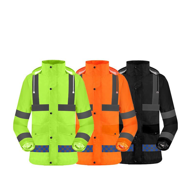 Oxford Cloth Raincoat Reflective Rain Suit Two-Piece Set for Cycling, Traffic Duty, Flood Control, Sanitation Work