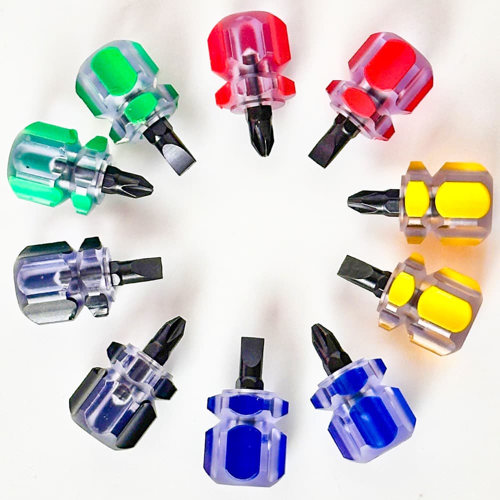Screwdriver, small screwdriver, toys, home furnishings, furniture disassembly and repair tools, Phillips and flathead crystal screwdrivers