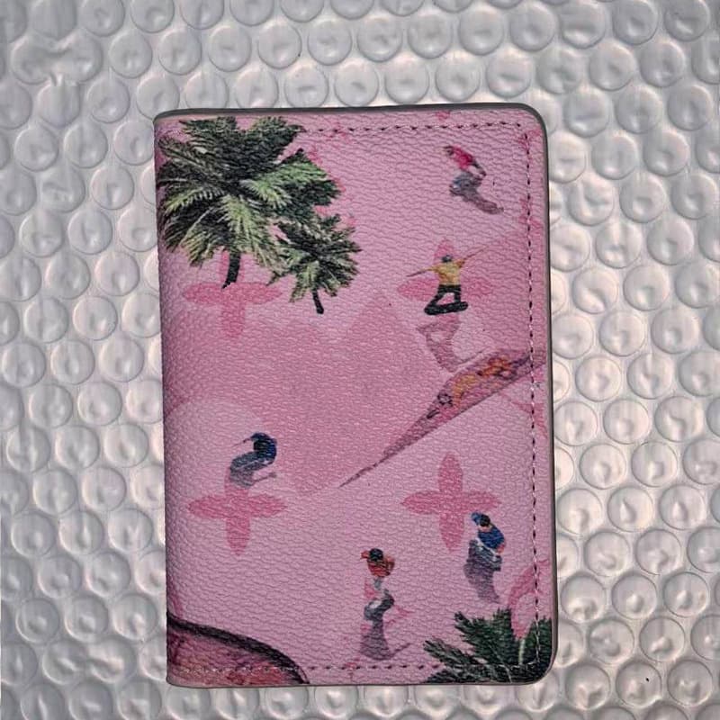 Korean Fresh Style Animal and Plant Travel Card Holder Bi-Fold Card Case ID Case Cartoon Card Wallet Small 7*11cm