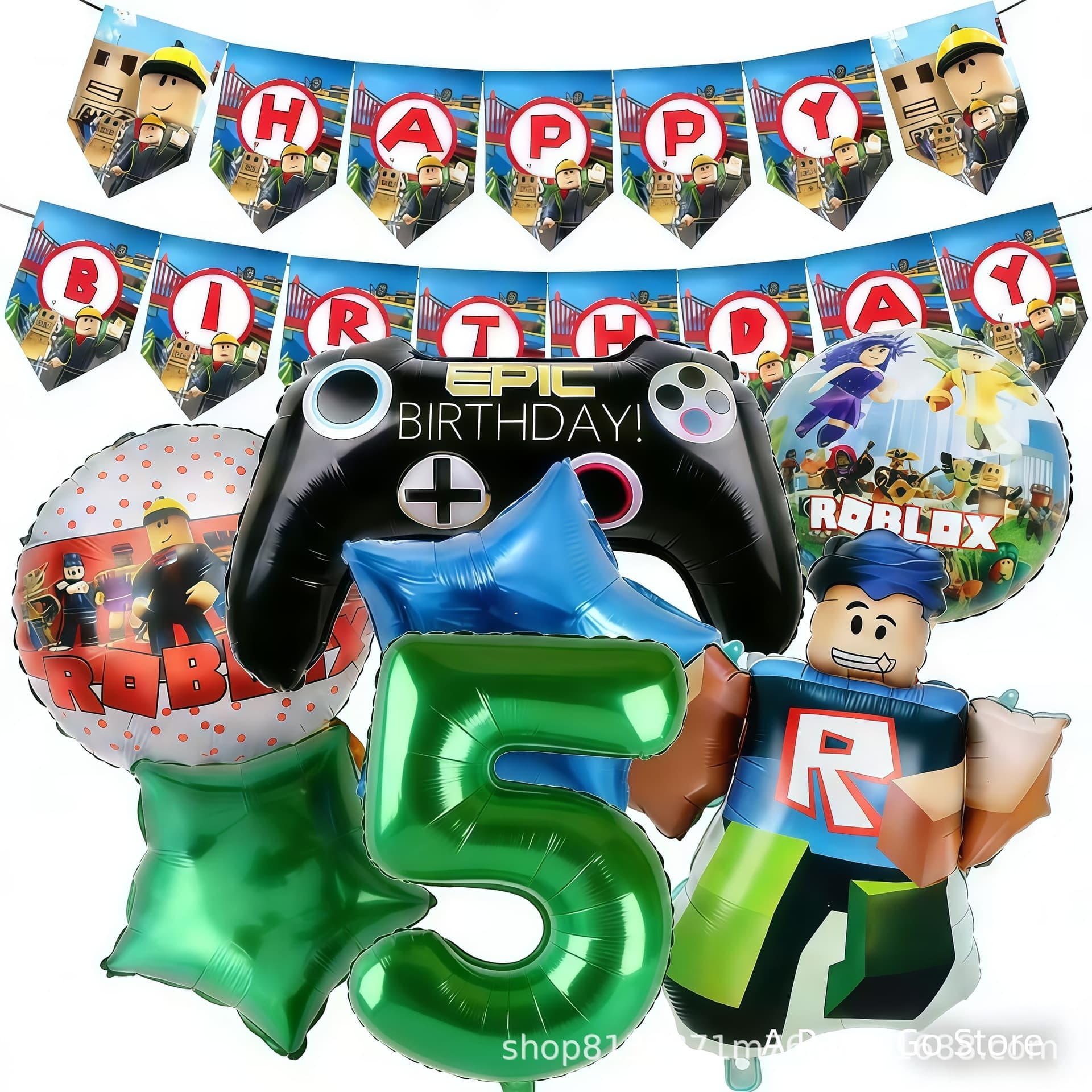 Roblesila Flag Cartoon Children's Birthday Party Decoration Aluminum Film Balloons Children's Day