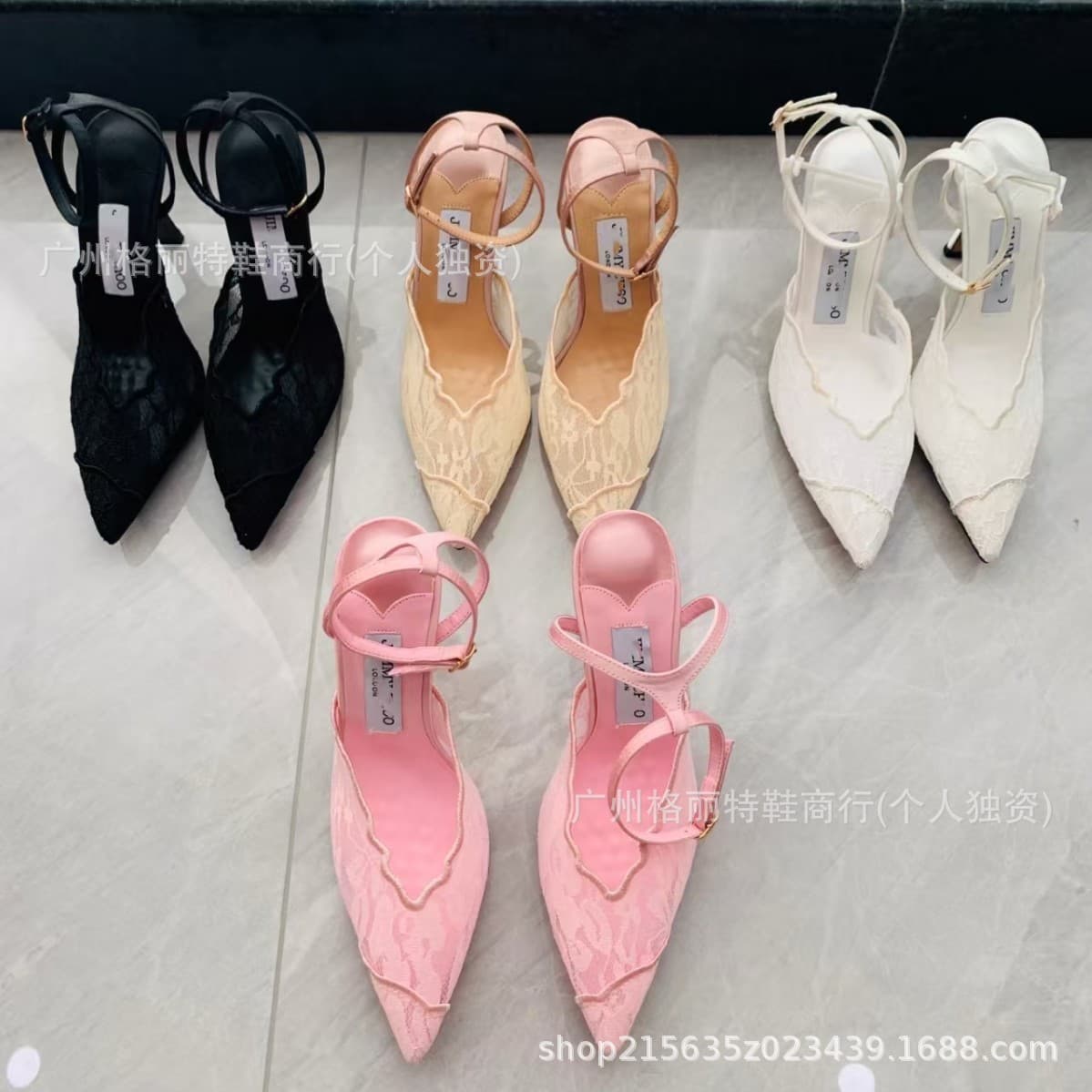 2026 Trendy Lace High Heel Sandals Princess Pointed Toe Stiletto Embroidered Mesh Versatile High Heels