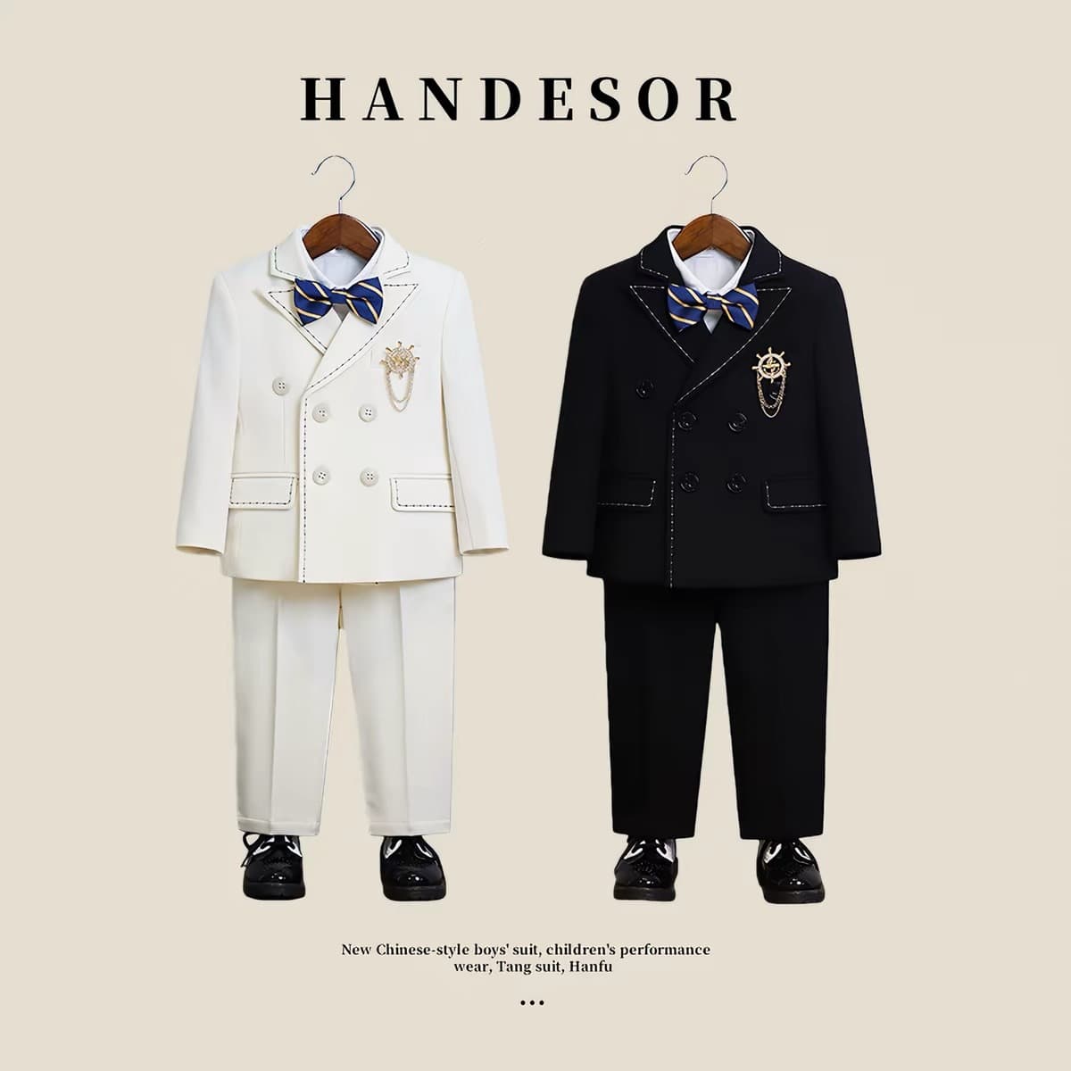 Children's Suit Set Boy Flower Boy Formal Wear Little Host Performance Costume Handsome Boy Fashion Suit Trendy