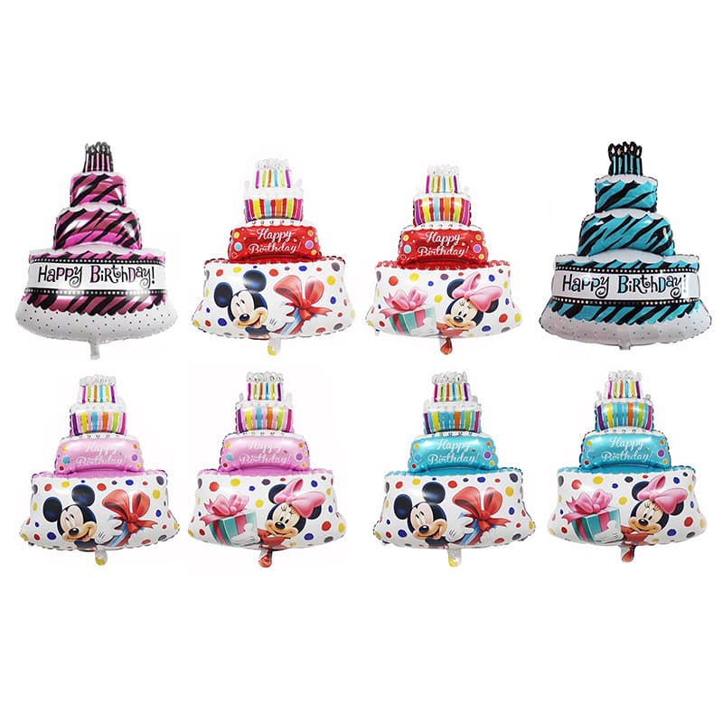 Cross-border large cartoon Mickey Minnie birthday cake shape balloon baby birthday party background decoration balloon