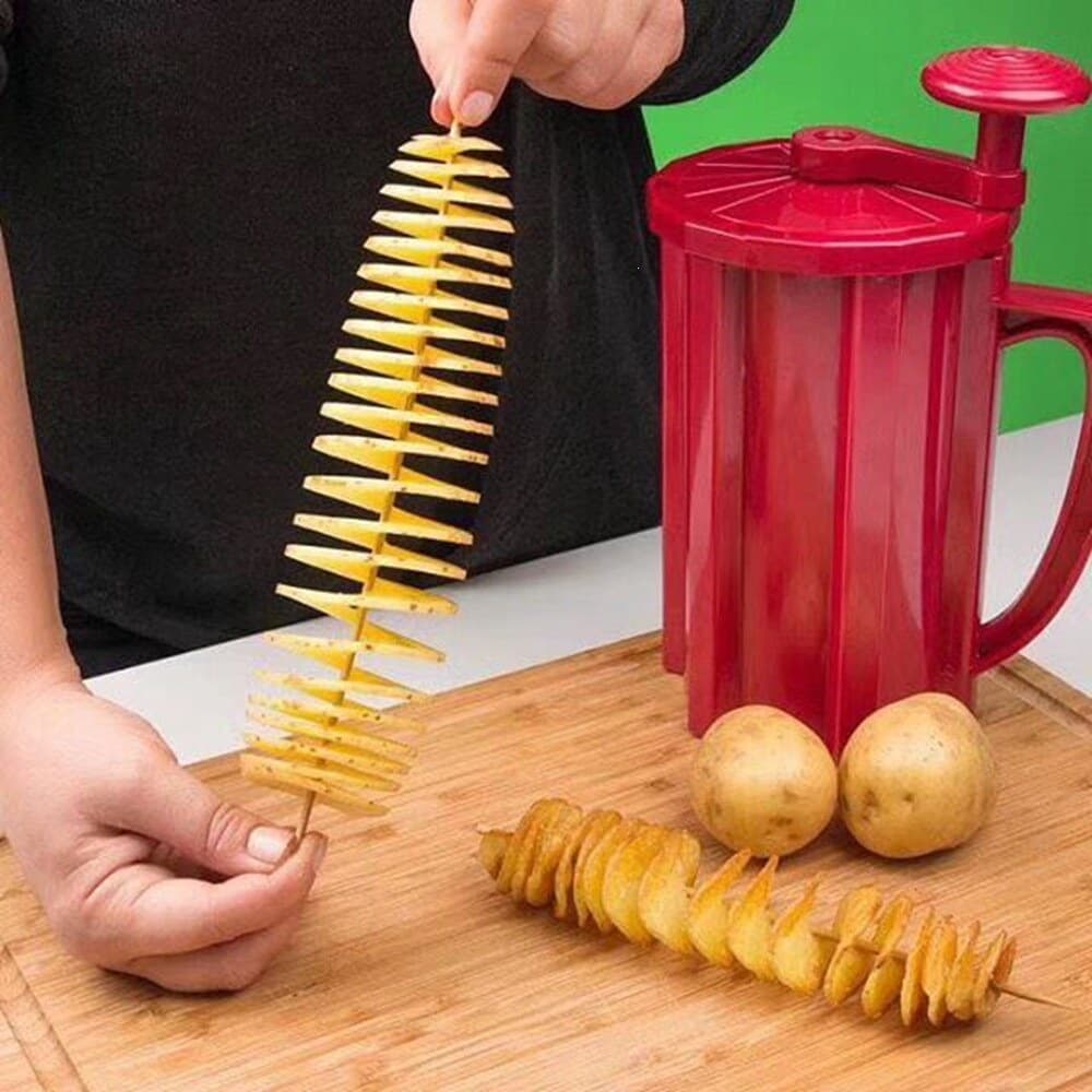 Korean Multifunctional Tornado Potato Slicer Machine, Manual Commercial Twister Potato Cutter, Semi-Automatic Stretchable Chip Maker