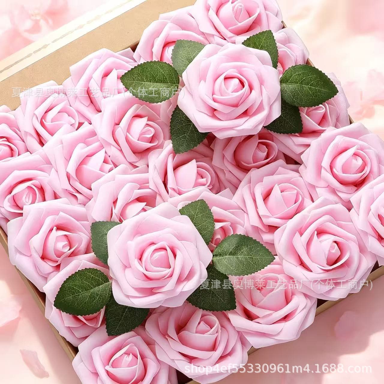 Artificial Flower Foam Flower Head Manufacturer PE with Stem Foam 8cm Rose Home Wedding Celebration Bagged Without Leaves