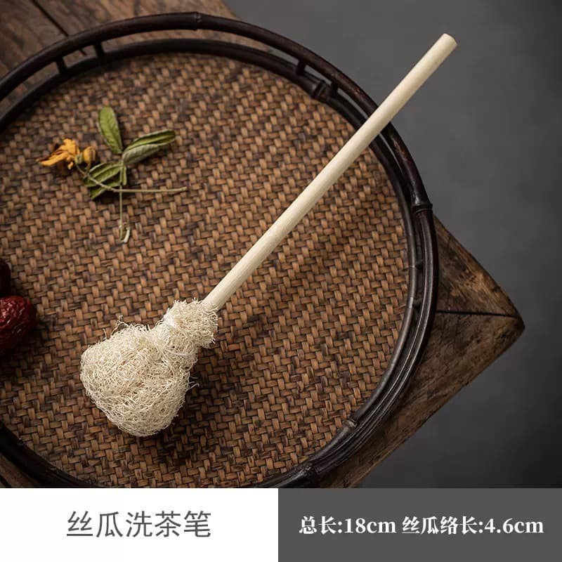 Long-handled loofah brush for teapots, teacups, tea room, kitchen cleaning, electric kettle, tea kettle, tea scale and limescale long-handled brush