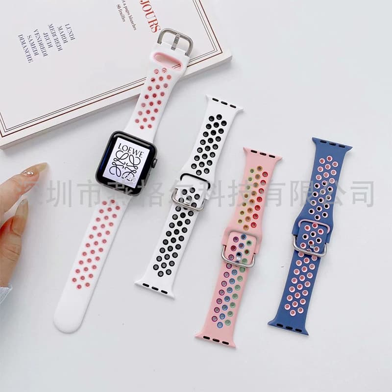For Apple Apple Watch Nike Buckle Strap iwatch 65 Two-color Breathable Hole Wristband