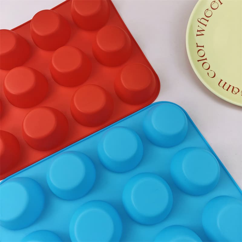 12 Round Muffin Cup Cookie Cake Baking Silicone Mold Ice Cream Jelly Mold Aromatherapy Candle Plaster Mold