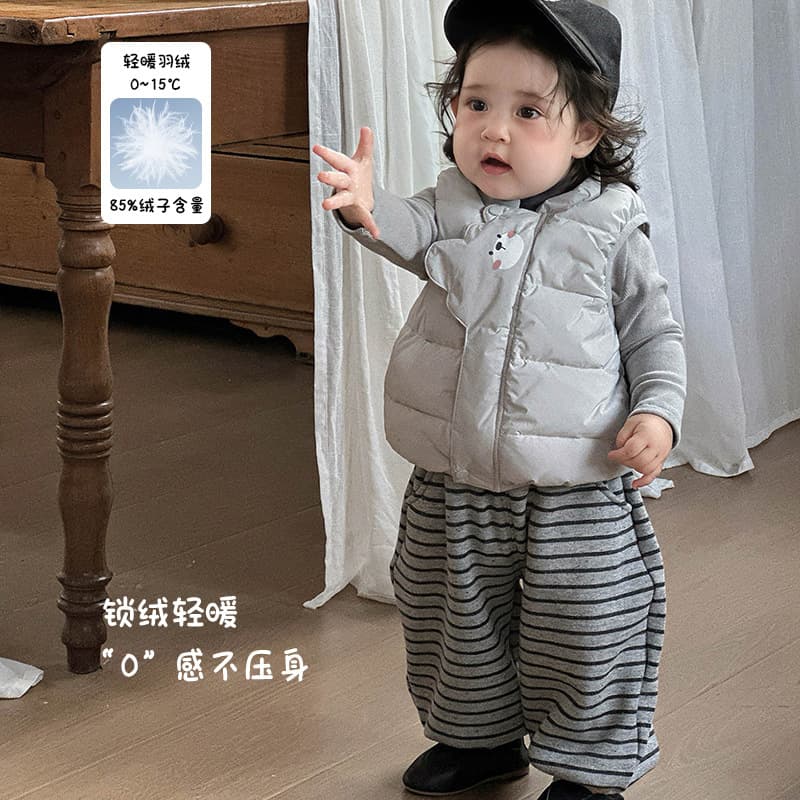 Unisex Kids' Thickened 90% White Duck Down Lightweight Vest for Infants (Inner/Outer Wear)