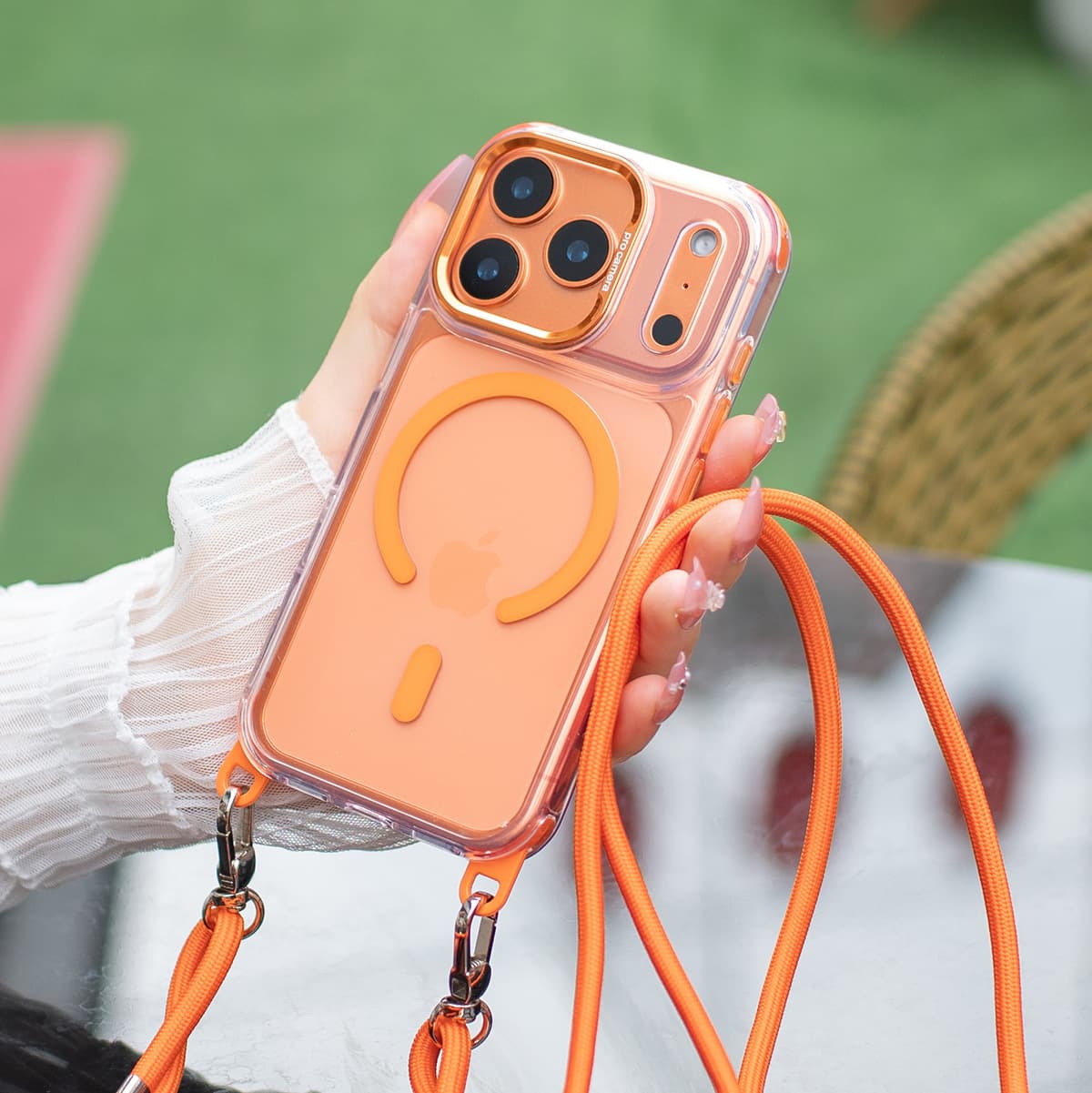 Cross-border compatible iPhone 18 Pro Max phone case with lanyard, Apple 17, four-corner adjustable shockproof protective case