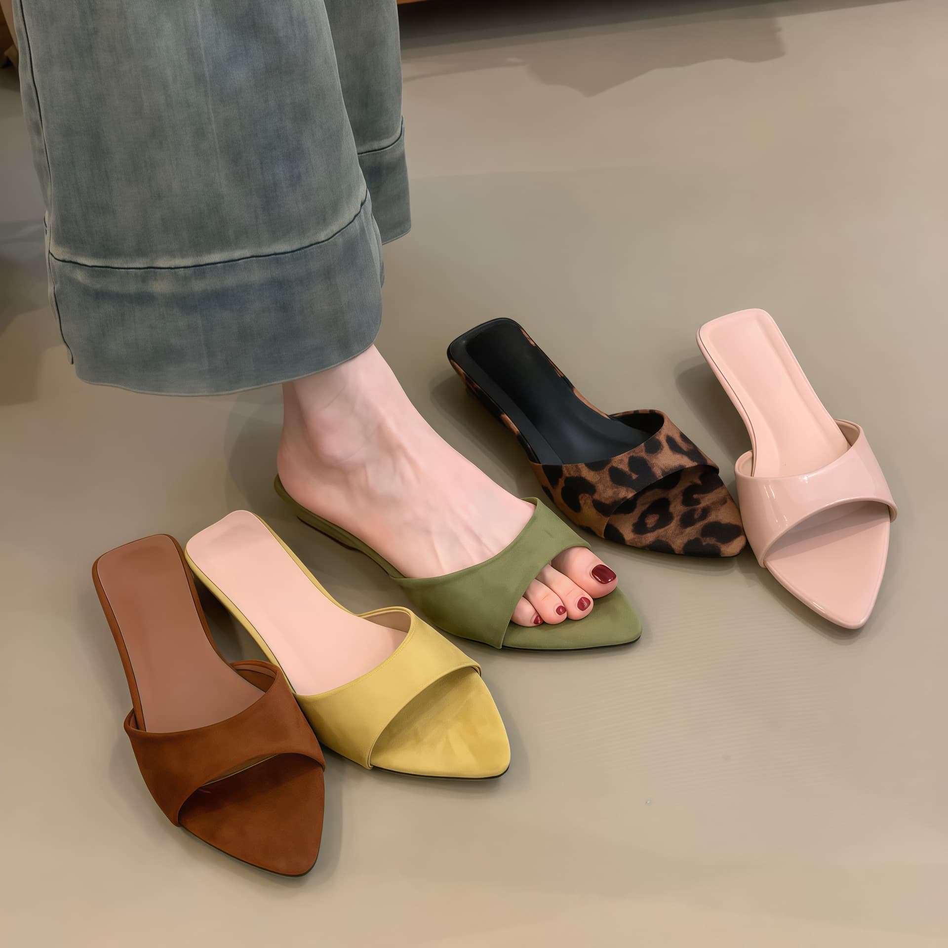 Chuyuji Niche Design Sandals for Women Outdoor 2026 Summer Korean Simple Personality Velvet Open Toe One
