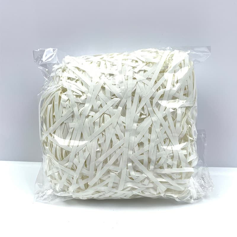 Factory supply #8 white raffia grass for wedding gift boxes, candy box filler, ruffled decorative shredded paper strands