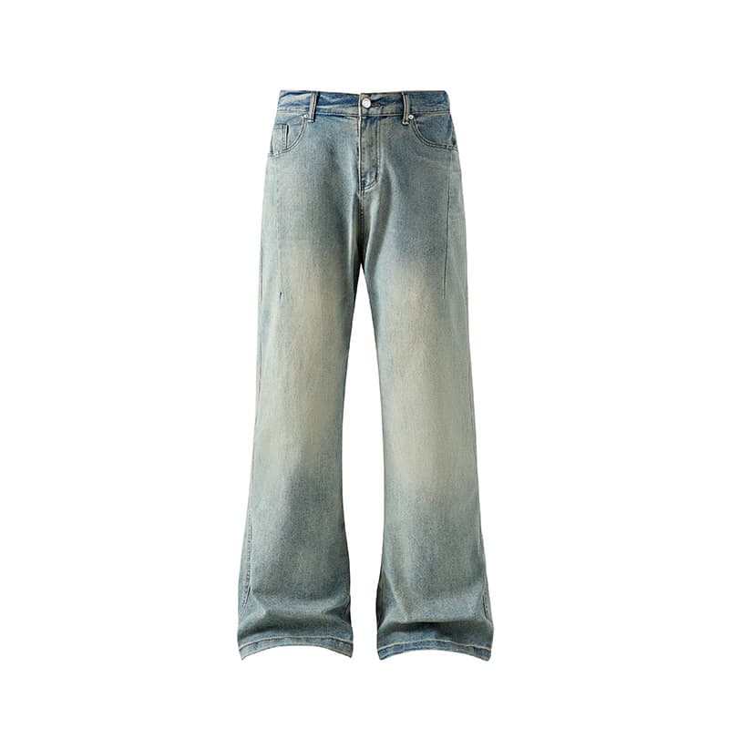2025 Men's Stretch Plus Size Relaxed Fit Jeans Black Vintage Mud Wash Blue In Stock Others with Tag