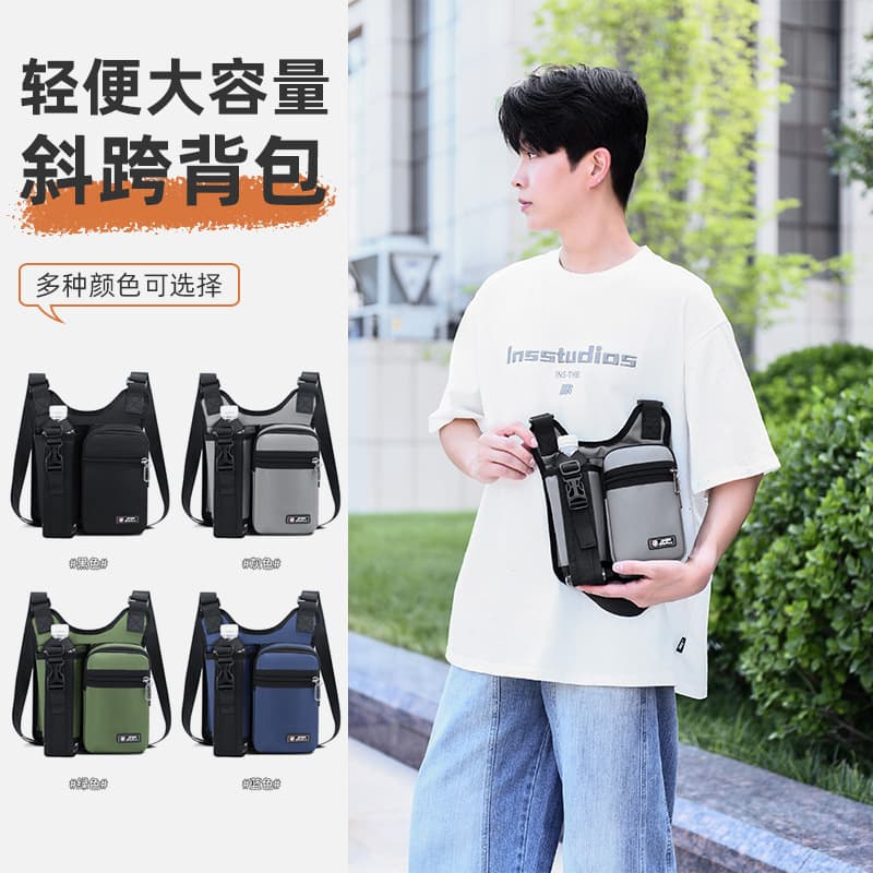 Manufacturer New Men's Fashion Casual Multi-layer Design Commuter Portable Backpack Men's Shoulder Crossbody Bag In Stock