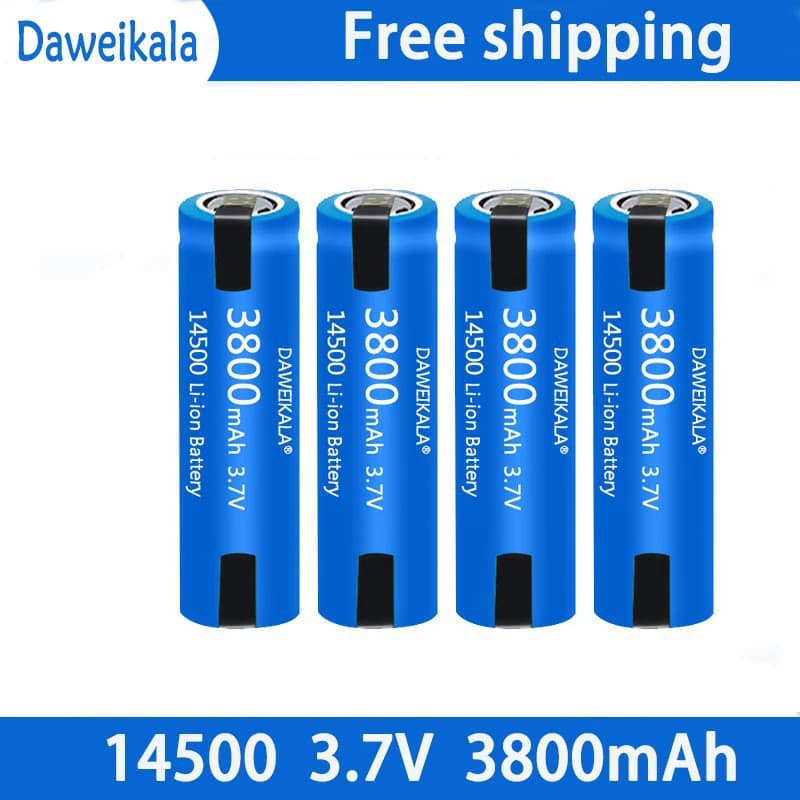 14500 lithium battery, 3800mAh, 3.7V, power lithium-ion battery.