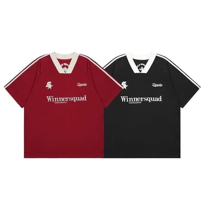 American-Style Oversized Trendy Brand Short-Sleeve Men's T-Shirt, Ins Street Sports Style, Trendy V-Neck Loose Half-Sleeve Tee