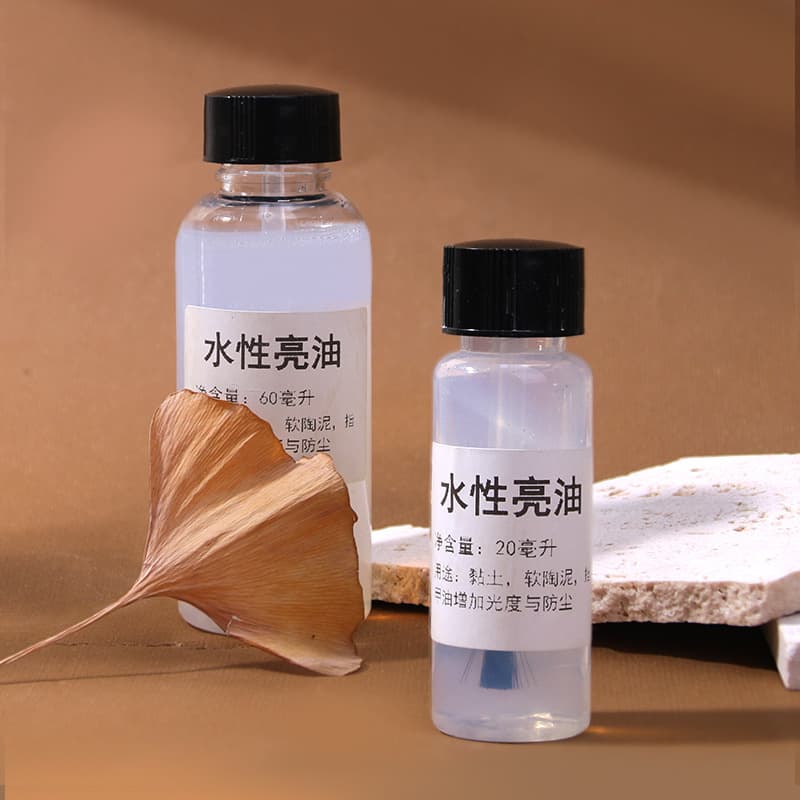 DIY polymer clay top coat, water-based dust-proof and gloss-enhancing handmade stone clay, large bottle of ceramic clay sealer and gloss coat.