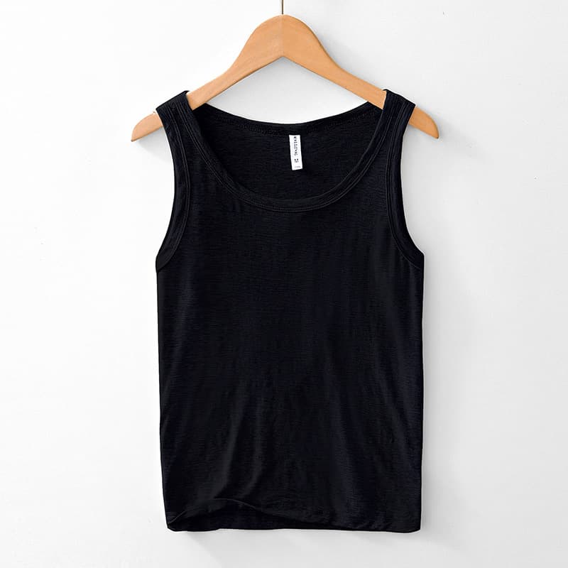 L266 Pure Cotton Stretch Breathable T-Shirt Tank Top - All-Cotton Solid Color Base Layer Spring Autumn Undershirt - Dropshipping