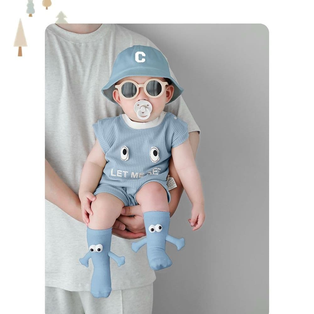Baby jumpsuit summer thin fashionable baby boy clothes summer clothing small month old short-sleeved fart cover full moon crawl suit