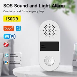 Tuya WiFi Emergency 130dB Button SOS Alarm, One-Key Call for Help, Scene Infinite Switch Sensor