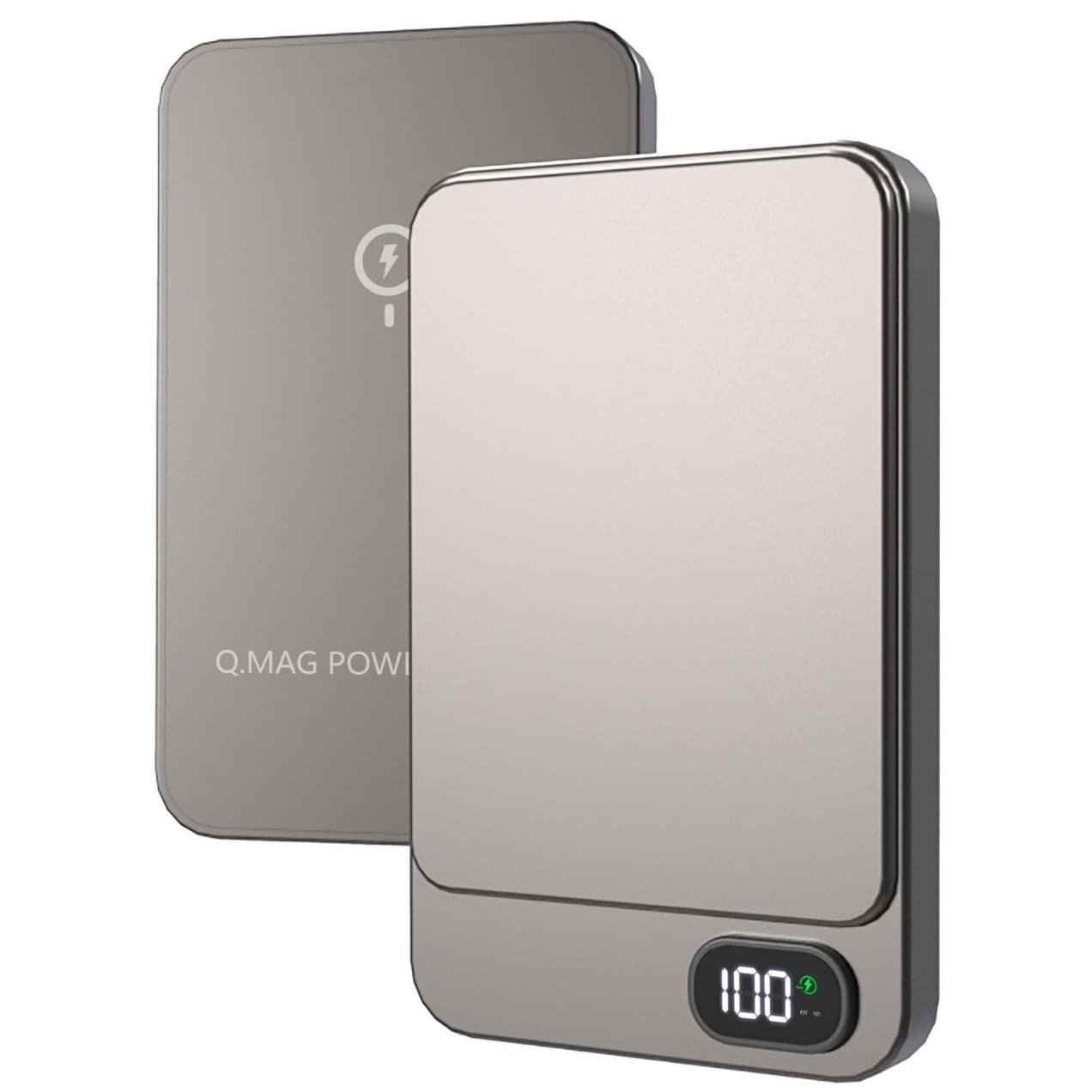 solar Powerbank Creative Mag Safe Power Bank 5W Mini Portable Magnetic Wireless Charging Thin and Light Gift