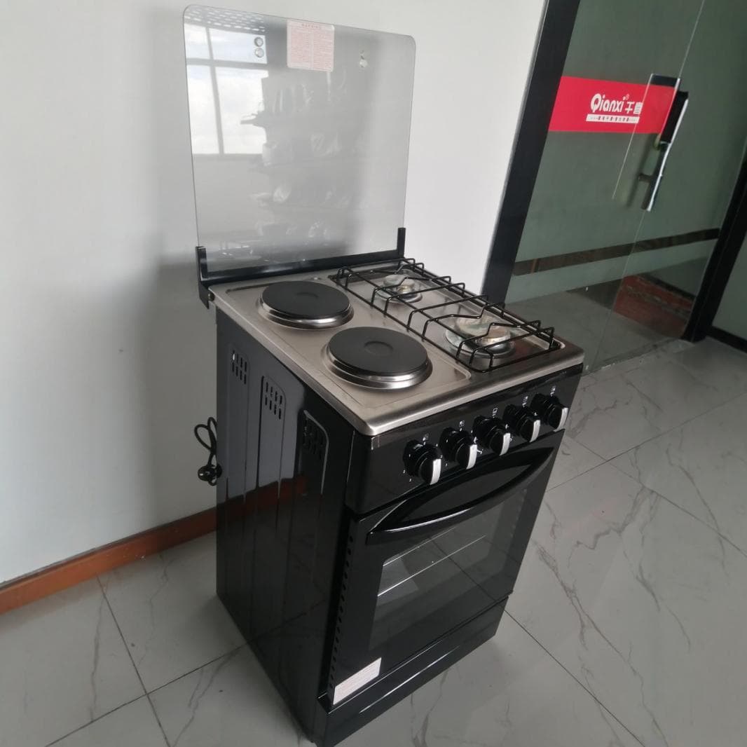 2 Gas 2 Electric 50cm Wide Burner Cooker with Oven, Freestanding Integrated Unit, Drop Shipping for Export