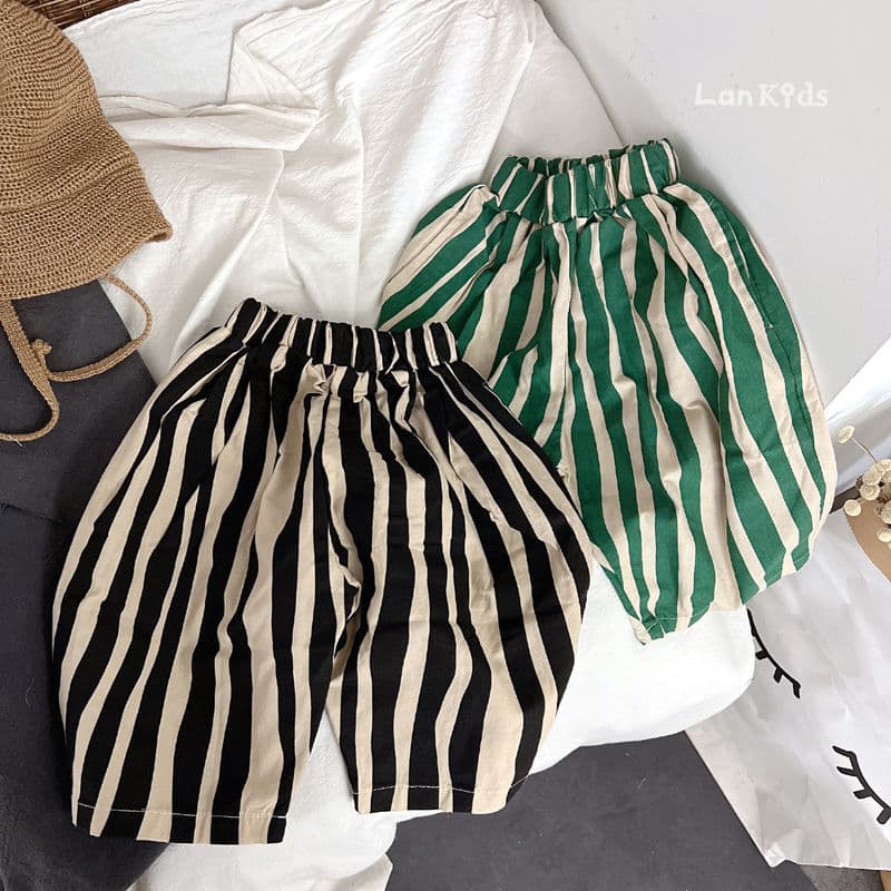 Korean Style Kids Casual Striped Wide-Leg Pants, Comfortable and Breathable Baby Capri Pants, Spring/Summer/Autumn Children's Sweatpants