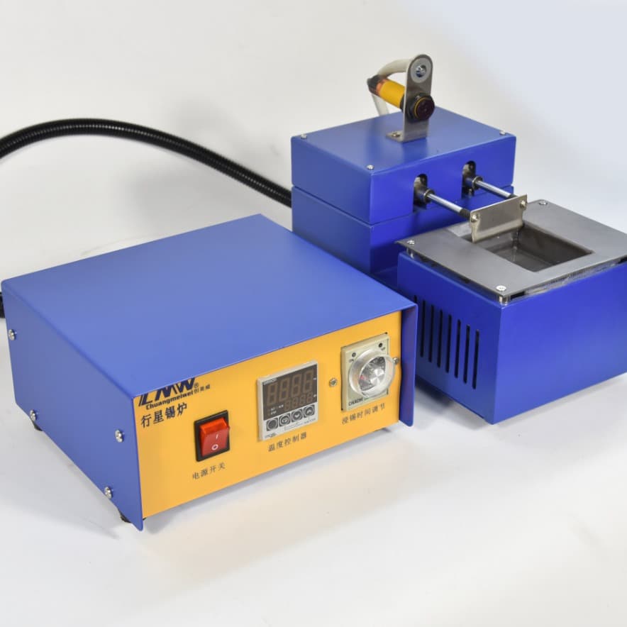 Automated dross skimming solder pot with automatic back-and-forth scraping, direct from manufacturer, customizable to requirements.