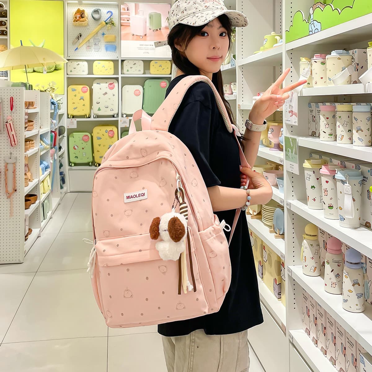 Japanese-style high-appearance fresh and sweet backpack, candy colors, for middle and high school students, lightweight travel large-capacity double-shoulder bag
