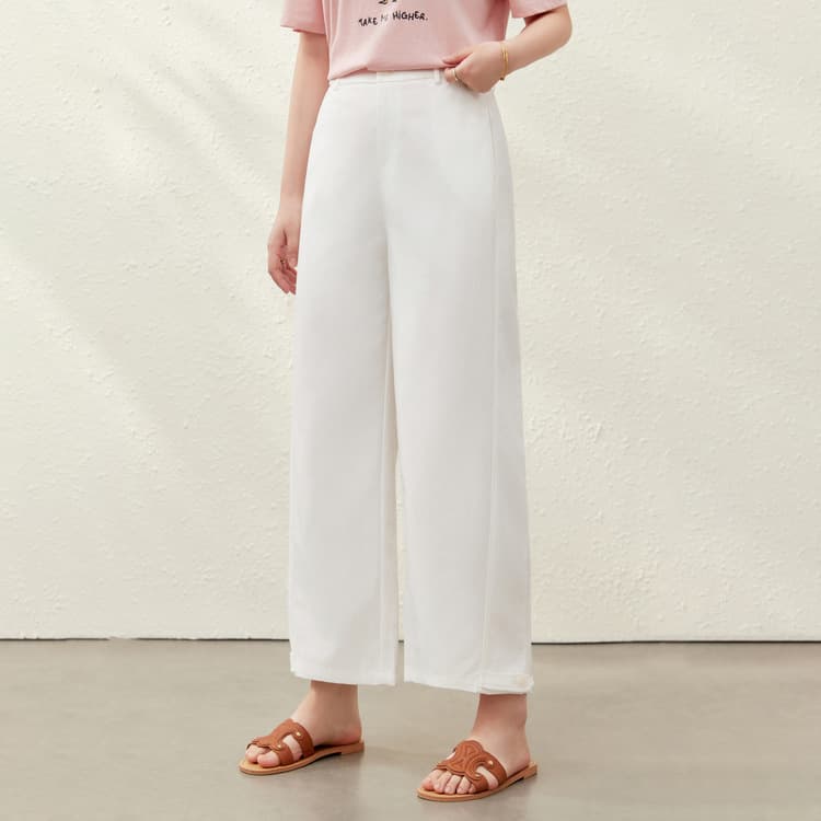 [Simple and comfortable lyocell loose and slimming pants] Slim and beautiful plus size women's fashionable fat mm summer clothing new style