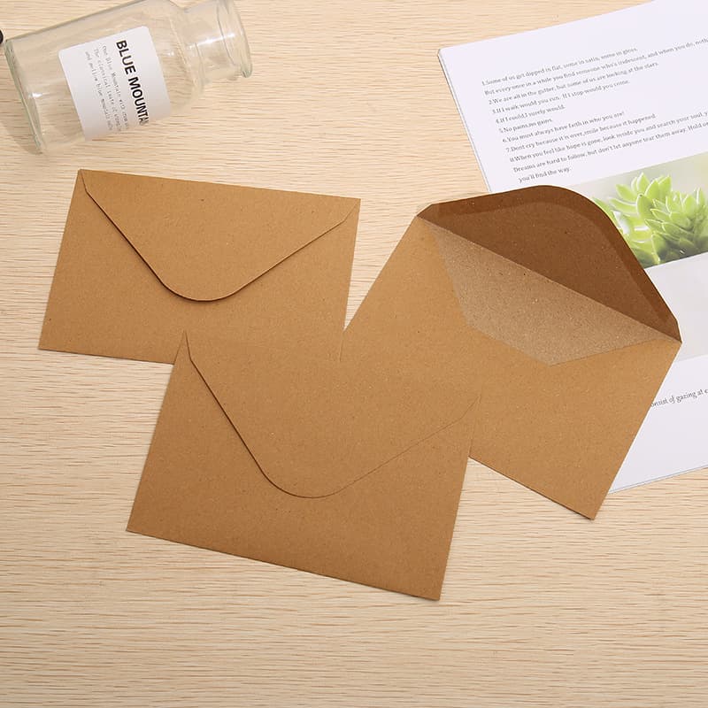 Western style kraft paper envelopes single kraft 140g diamond flap envelopes self-adhesive thickened vintage kraft paper manufacturer wholesale