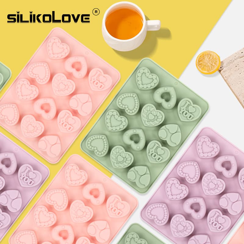 Rectangular Heart Mousse Chocolate Silicone Mold, Exquisite Food-Grade Easy Release High-Temperature Resistant Mousse Mold