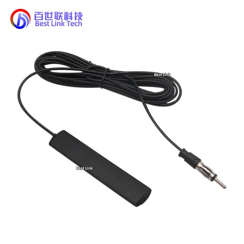 Car Motorcycle Vehicle FM Antenna, High Gain 5dBi, Front Windshield Mount Car Radio Patch Antenna