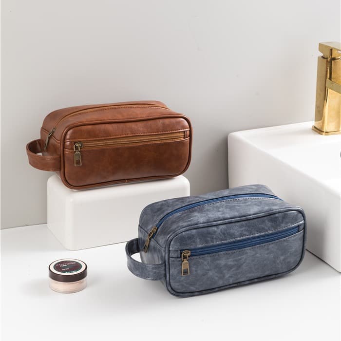 Amazon Men's Toiletry Bag Travel Toiletries Bag Waterproof Makeup Bag PU Storage Bag Waterproof Antibacterial