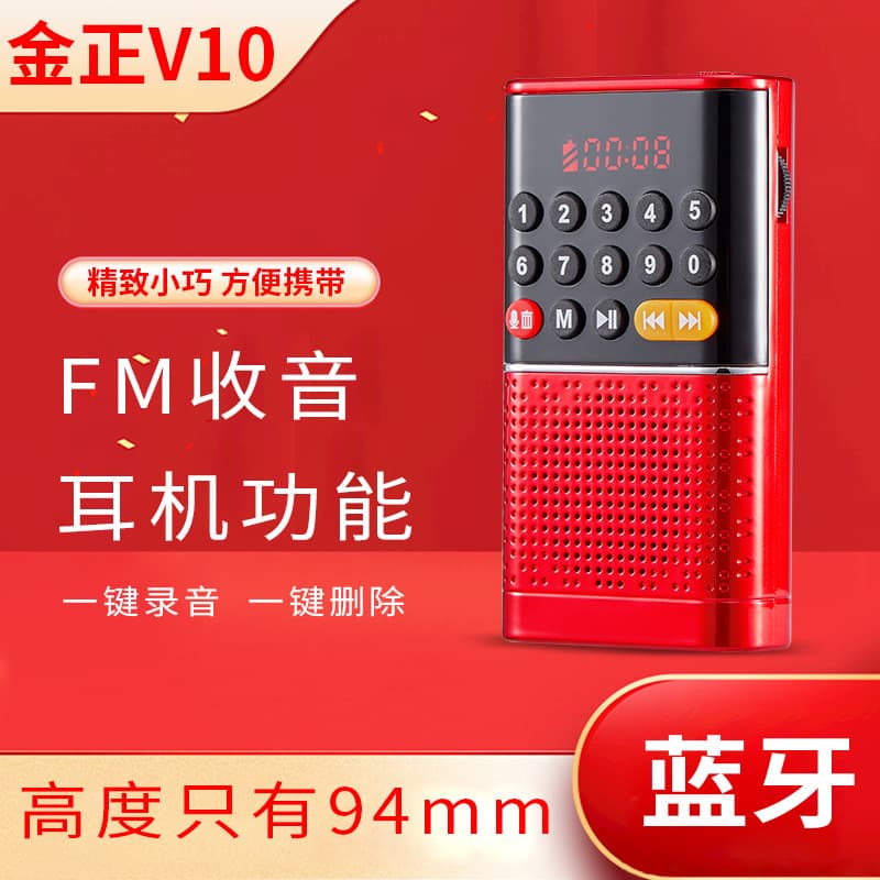 Jin Zheng Y10 Radio MP3 Mini Speaker for Seniors, Portable Music Player with TF Card Support