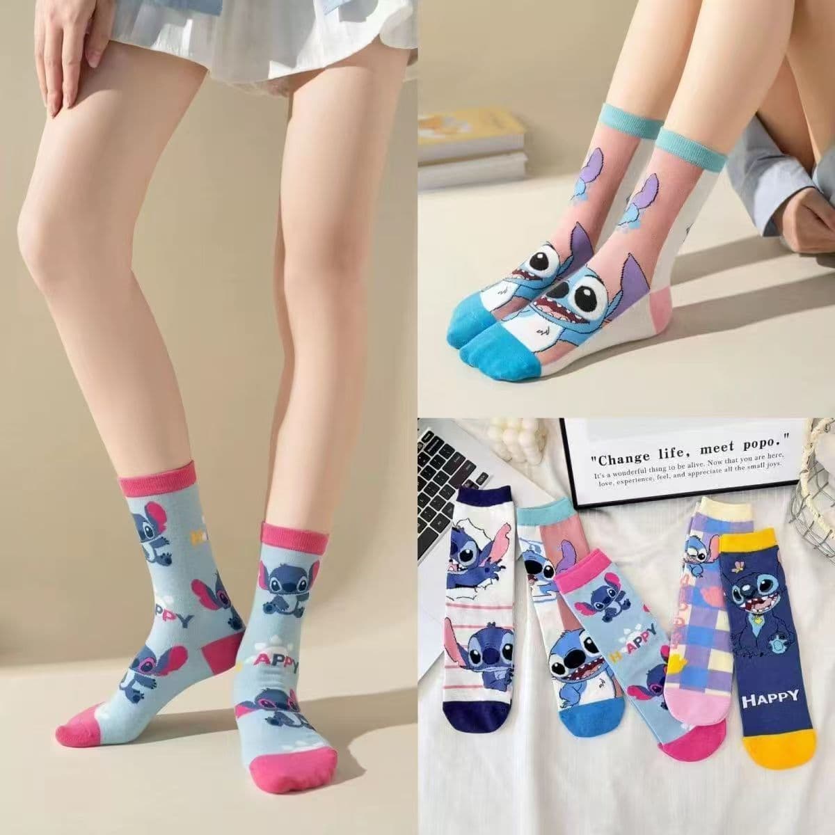 Cartoon Socks for Women, Combed Cotton Cute Mid-Calf Socks, Anime Trendy Socks for Men and Women, Casual Socks, Cross-Border Wholesale Streetwear Brand