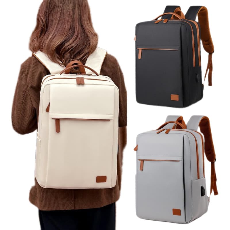 New Cross-Border Multifunctional Business USB Charging 15-Inch Laptop Backpack, Large Capacity Student Travel Bag