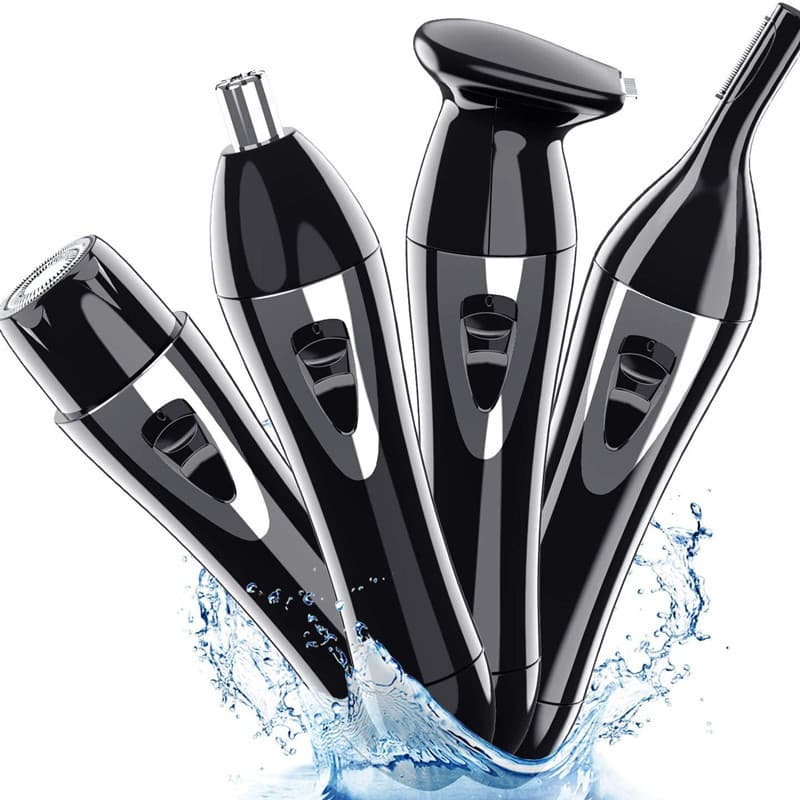 Women's USB Rechargeable 4-in-1 Electric Eyebrow Trimmer, Nose Hair Trimmer, Lip Hair Remover, and Facial Hair Removal Device