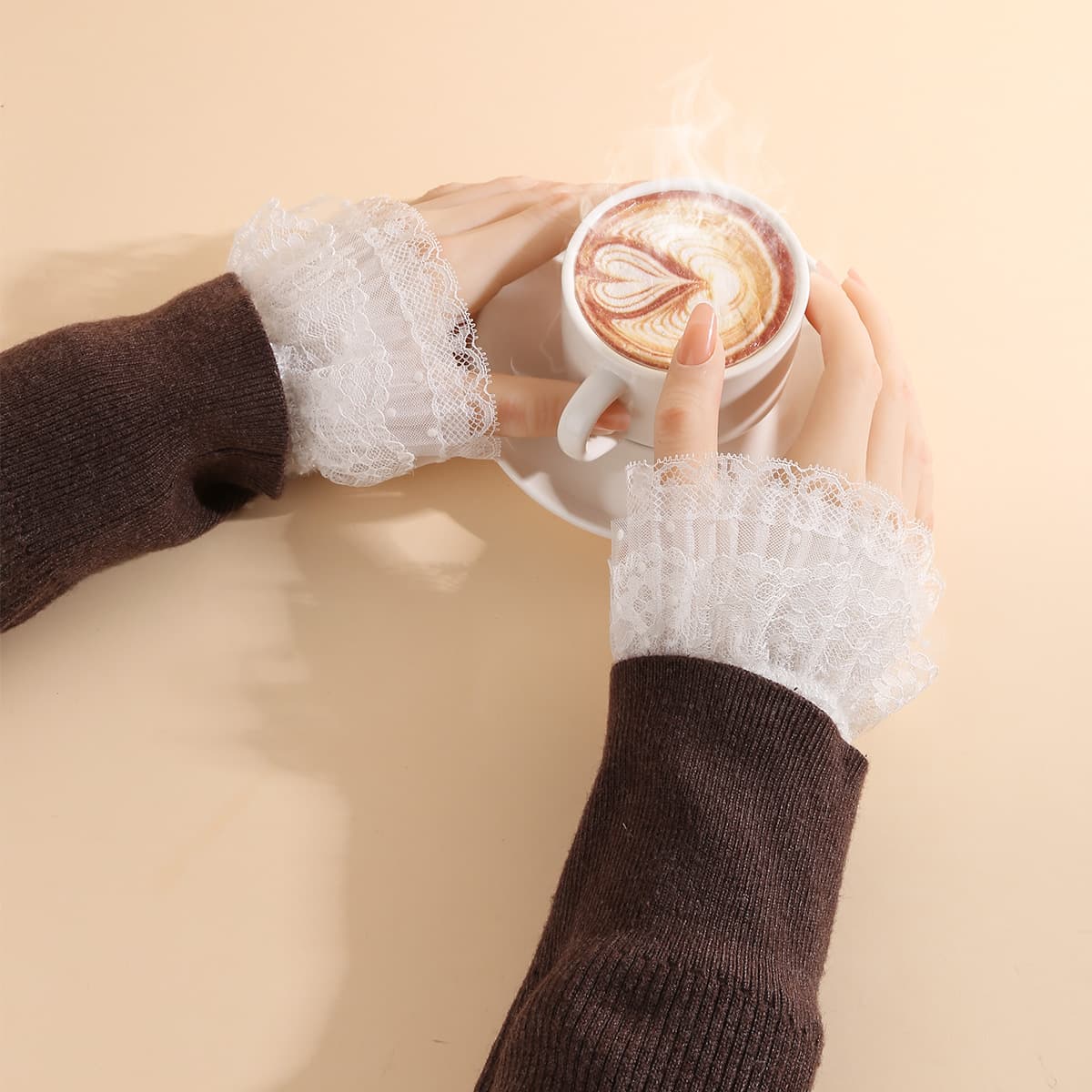 Japanese Ins Trend Lace Trim Hand Sleeves Lolita Girl Cuff Sun Protection Tattoo Concealer Gloves Women Fake Sleeves