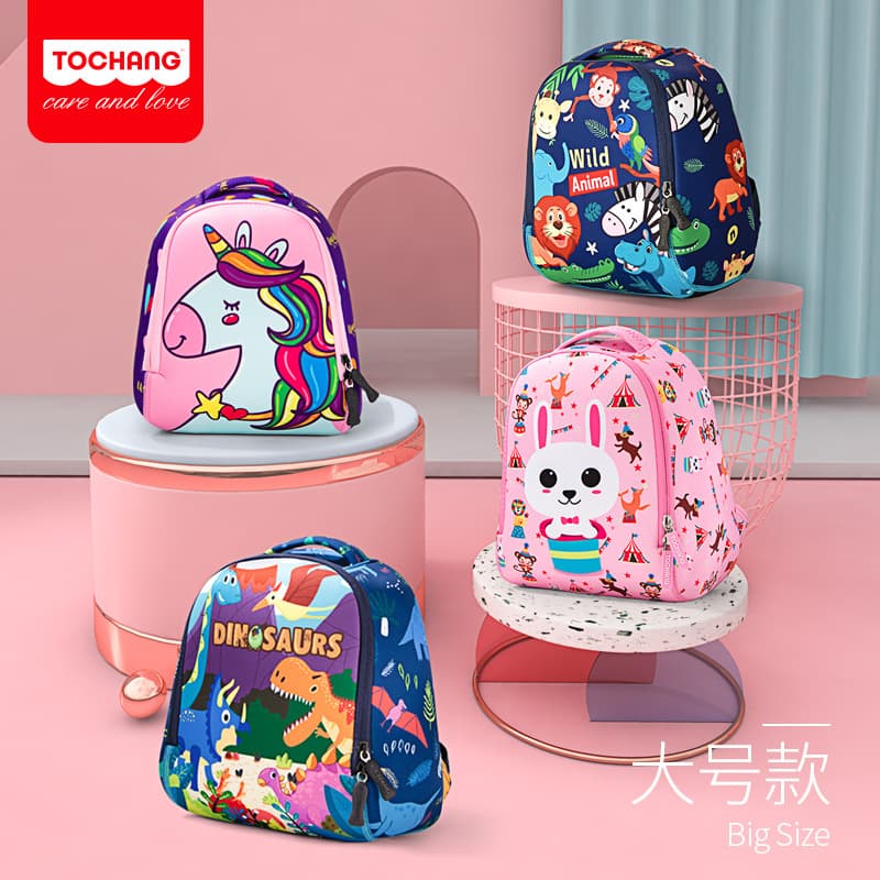 Large Tongchang Kids Backpack Anti-Lost Backpack for Boys and Girls Cartoon 3-6 Years Jurassic Dinosaur Shoulder Bag
