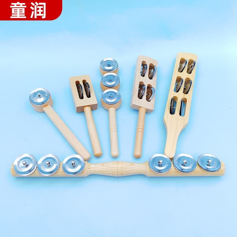 4-piece bell plate cymbals for children's dance, kindergarten music accompaniment toy, Orff percussion instrument plate cymbals