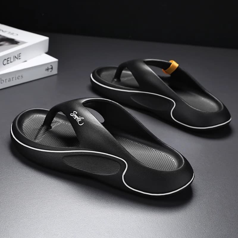 Flip-Flops for Men Summer Outdoor Anti-Slip Odor-Resistant Durable Vietnamese Toe Separator Slippers Cloud-Like Feel Beach Sandals