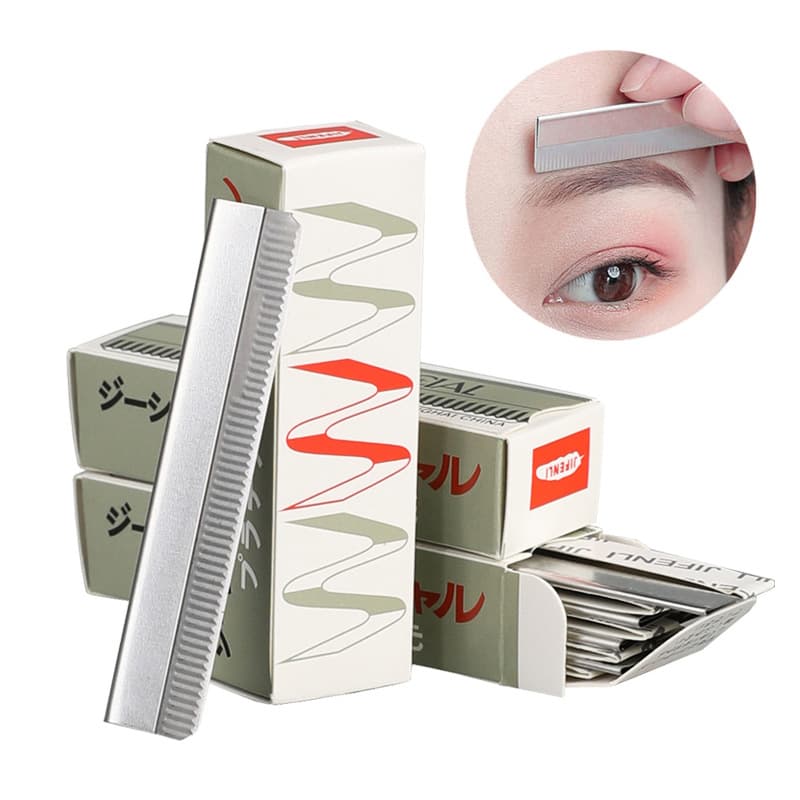 Eyebrow Razor Blades Carbon Steel Scraper Blades Corrugated Blades Disposable Eyebrow Razor Tattoo Eyebrow Knife Beauty Tools