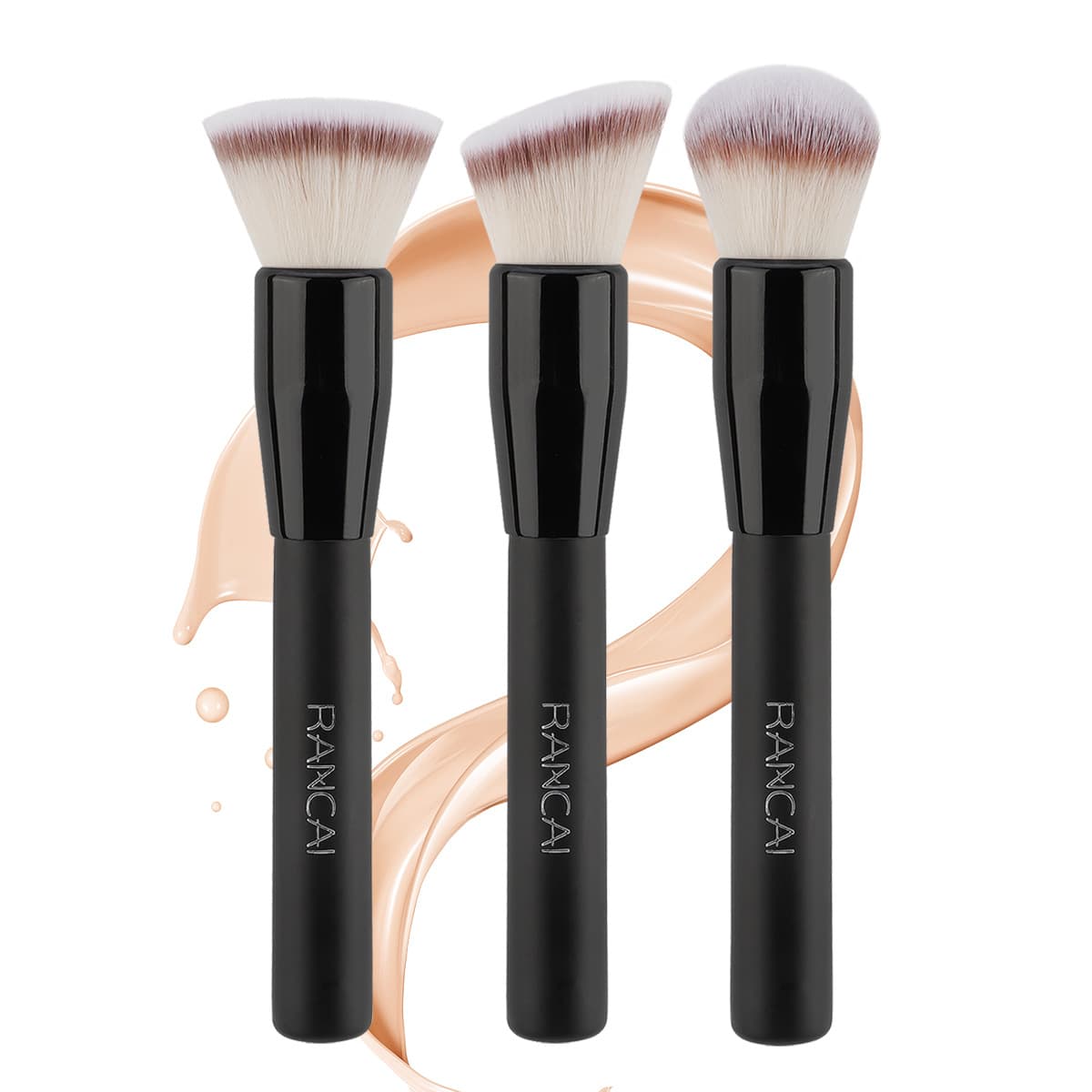 New Single-Head Three-Color Bristle Foundation Brush, Powder Brush, Blush Brush, Concealer Brush, Non-Absorbing Soft Bristle Makeup Brush Tool