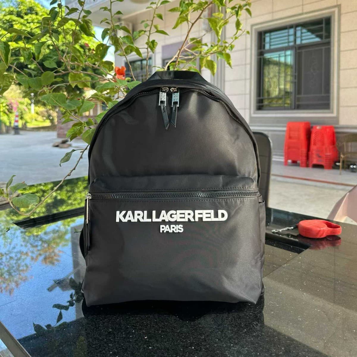 Karl Lagerfeld 2025 New KARL Letter Backpack Unisex Casual Travel Bag Waterproof Fabric Cross-border Women's Bag