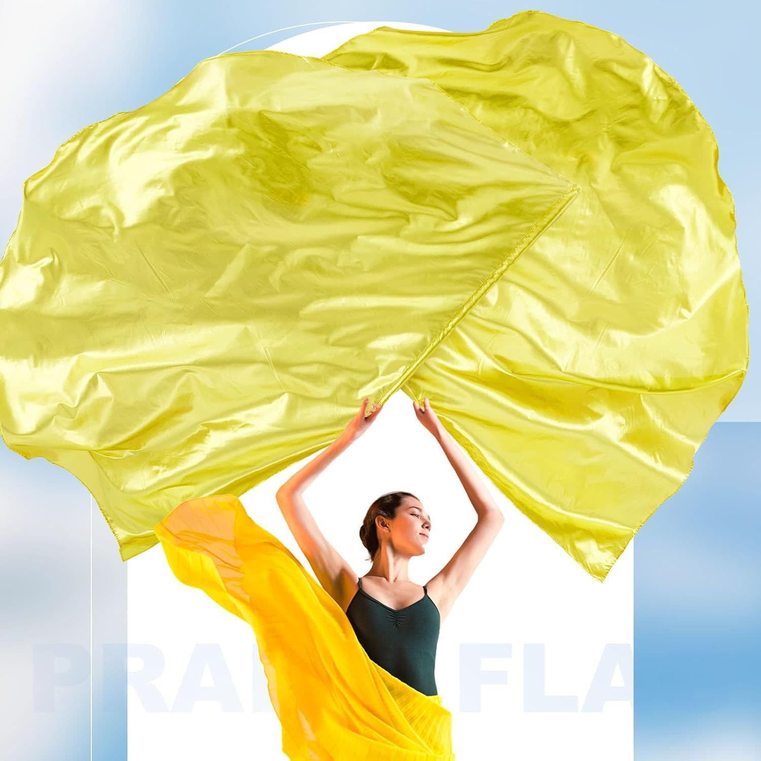 Belly dance prop flag opening dance performance accessories praise flag sports event double flag half-circle flag telescopic