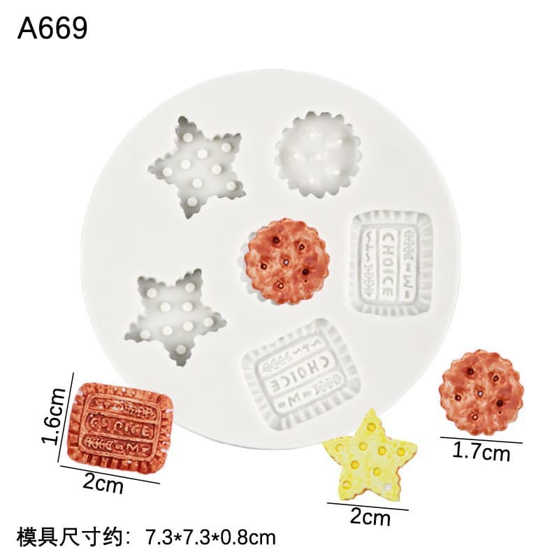 Six-cavity ice cream cookie fondant chocolate mousse silicone mold - DIY handmade cake decoration