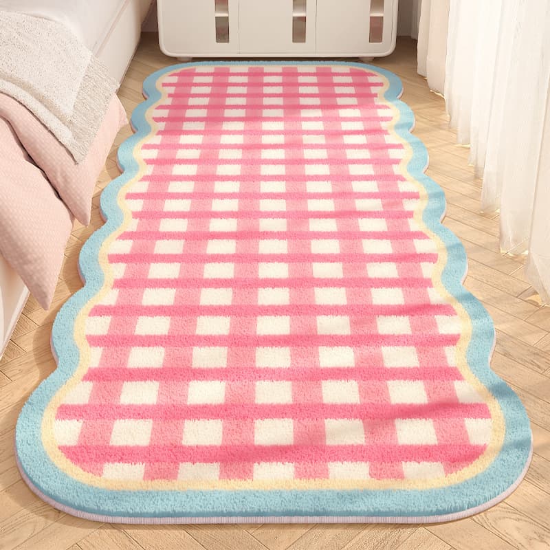 Cream-style irregular faux wool bedside rug for bedroom, children's room decorative floor mat, windowsill insulation pad, dropshipping available