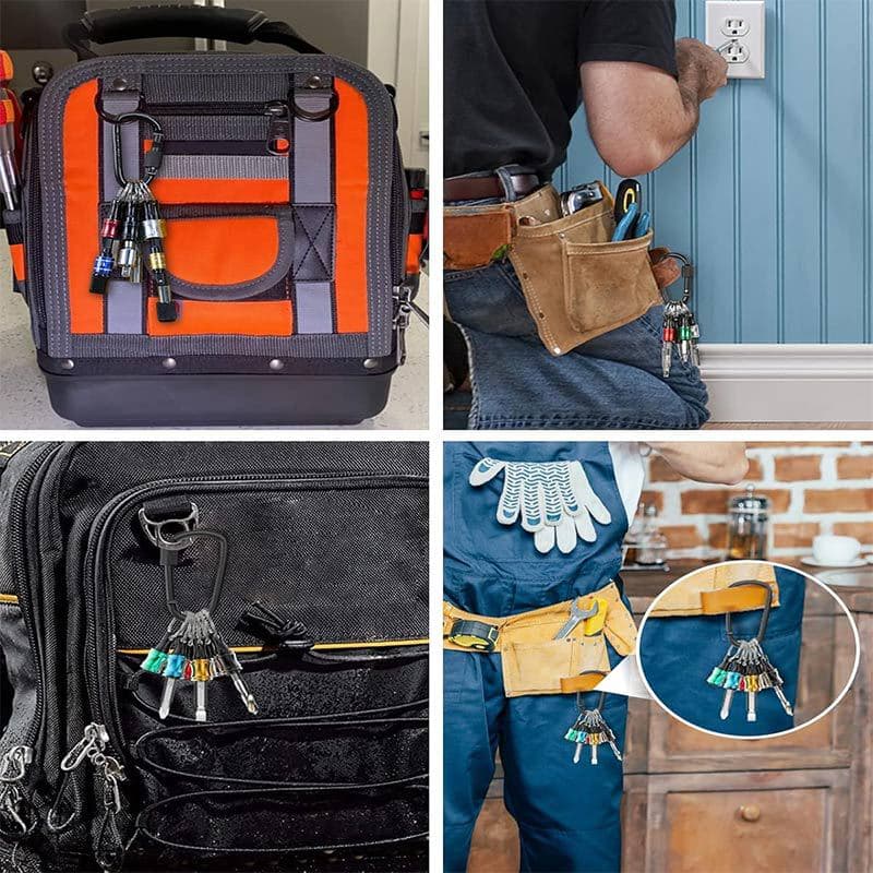 Cross-border Supply Stainless Steel Socket Extension Bar Colorful Carabiner Socket Extension Bar 1/4 Bit Quick-Release Socket Extension Bar